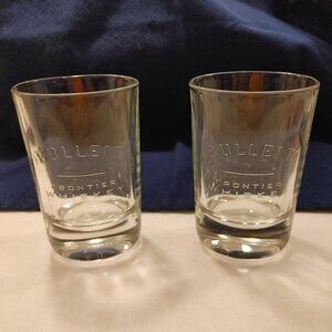 Pair of Bulleit Frontier Oval Shaped Whisky Glasses